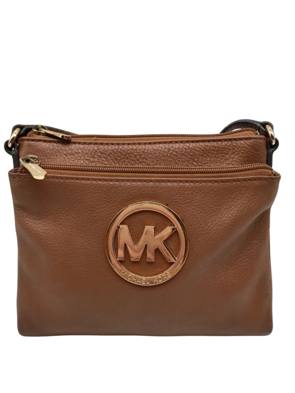 Michael Kors Brown Leather Fulton Crossbody Bag